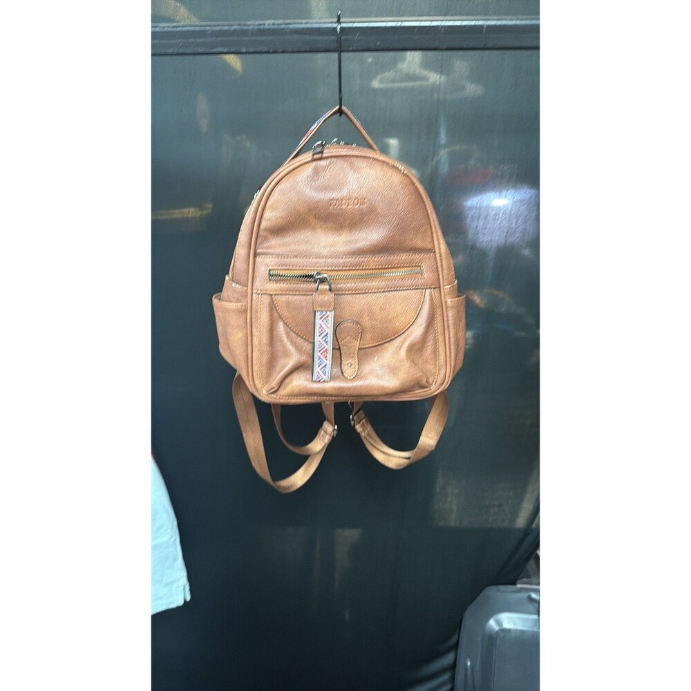 Fadeon Faux Leather Convertible Backpack Purse with Boho Ribbon Detail
